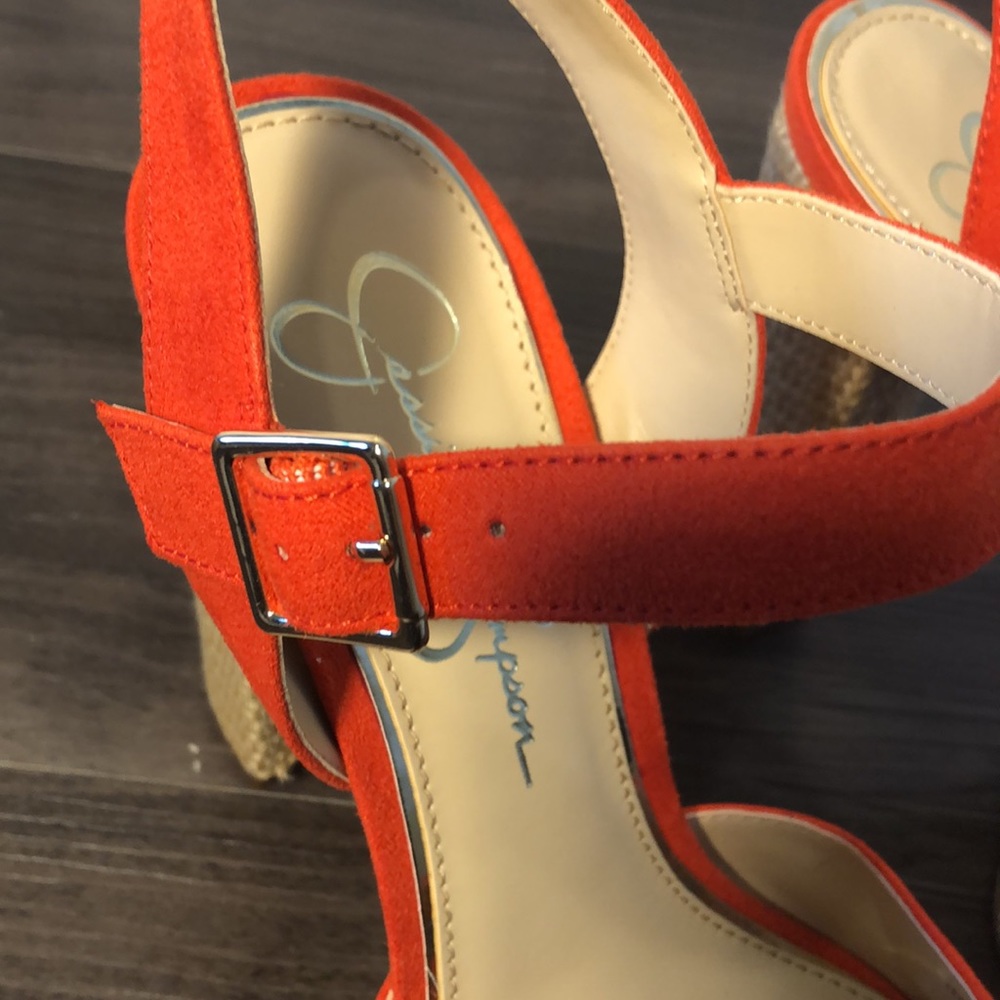 NBW Jessica Simpson Priella Tangerine and Natural Platform Sandal - Picture 7 of 11